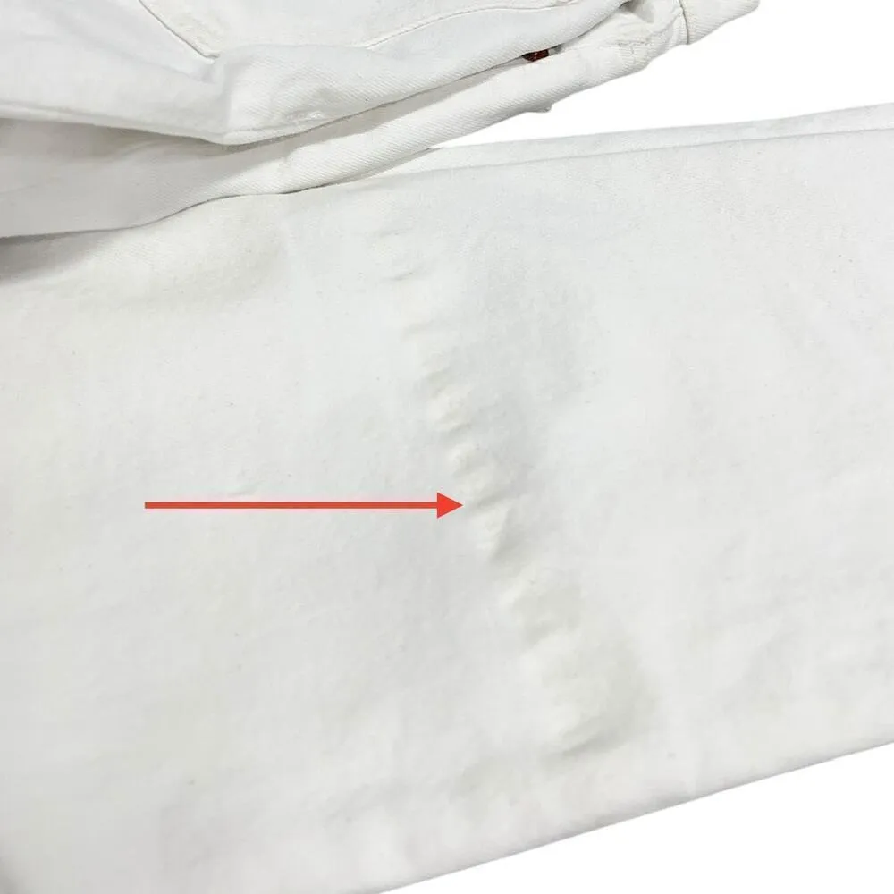 RE/DONE 70s High Rise Stove Pipe Straight Jeans in Worn White size 28 - Image 6