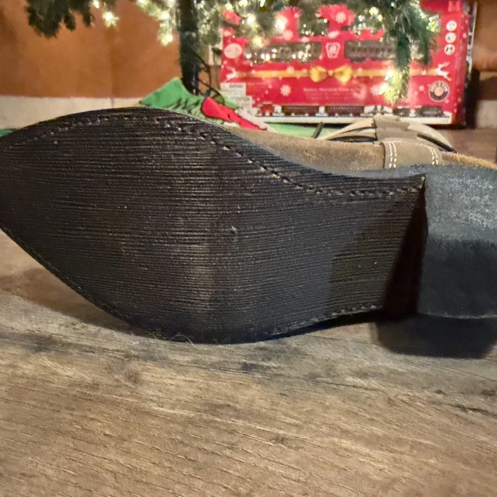 Rockin Country Genuine Leather Buckles Embroidered Women's Boots size 8 NEW Tan - Image 16