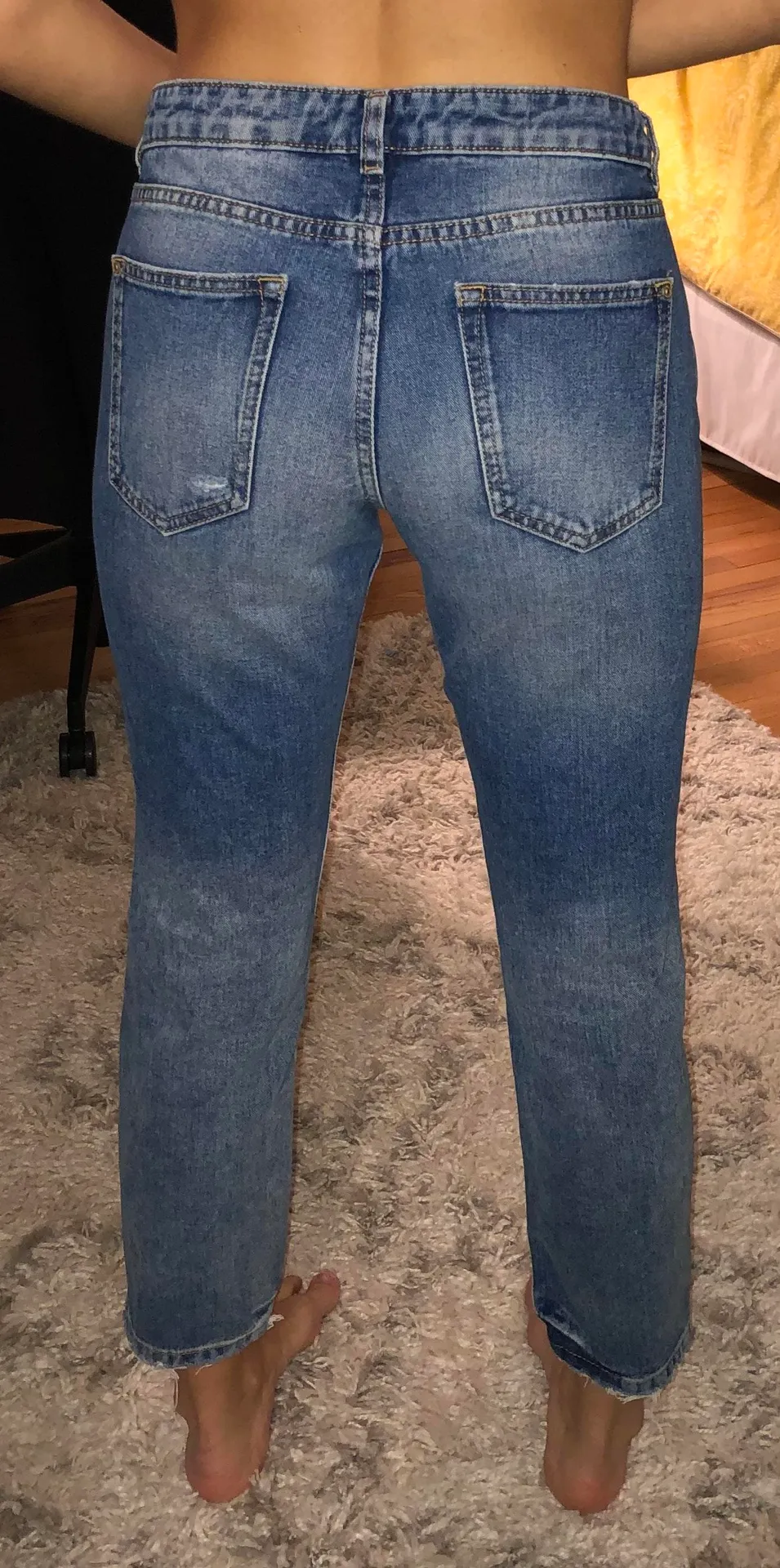 Mango Two Tone Frayed Jeans - Image 2