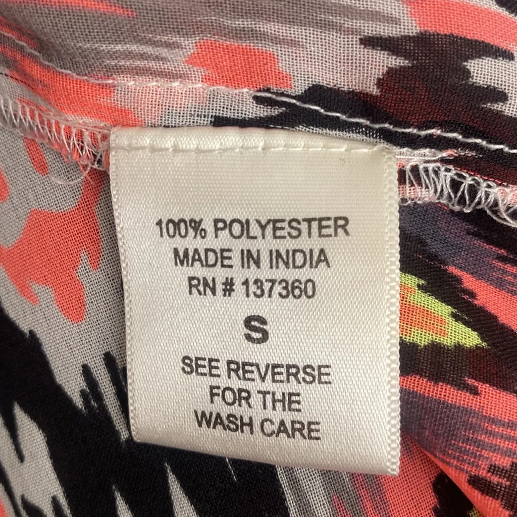 Truth NYC  Neon Multi Colored three Quarter Sleeve Thin Blouse Size S - Image 9