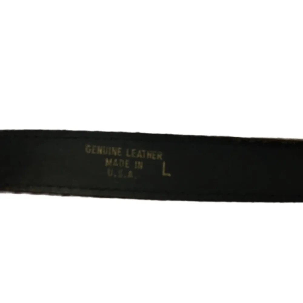 Brushed silver buckle smooth leather belt Brown - Image 4