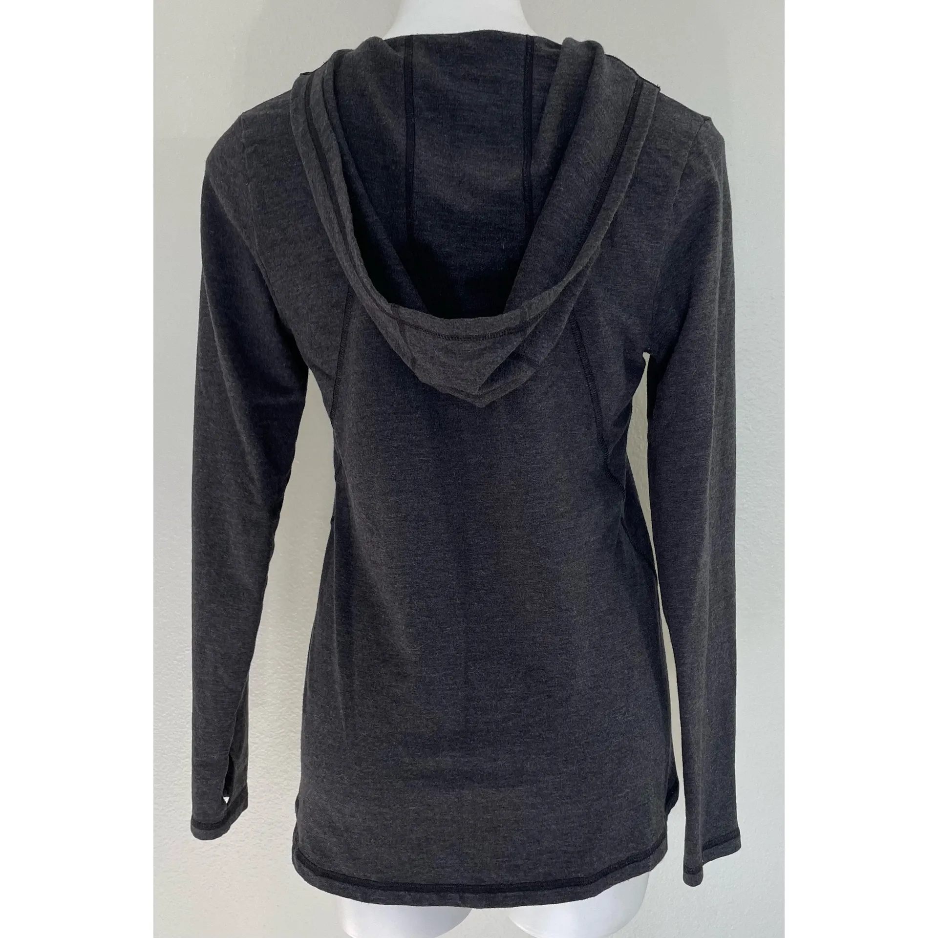 Lucy Activewear Charcoal Grey Surrender Hooded Pullover - Image 7