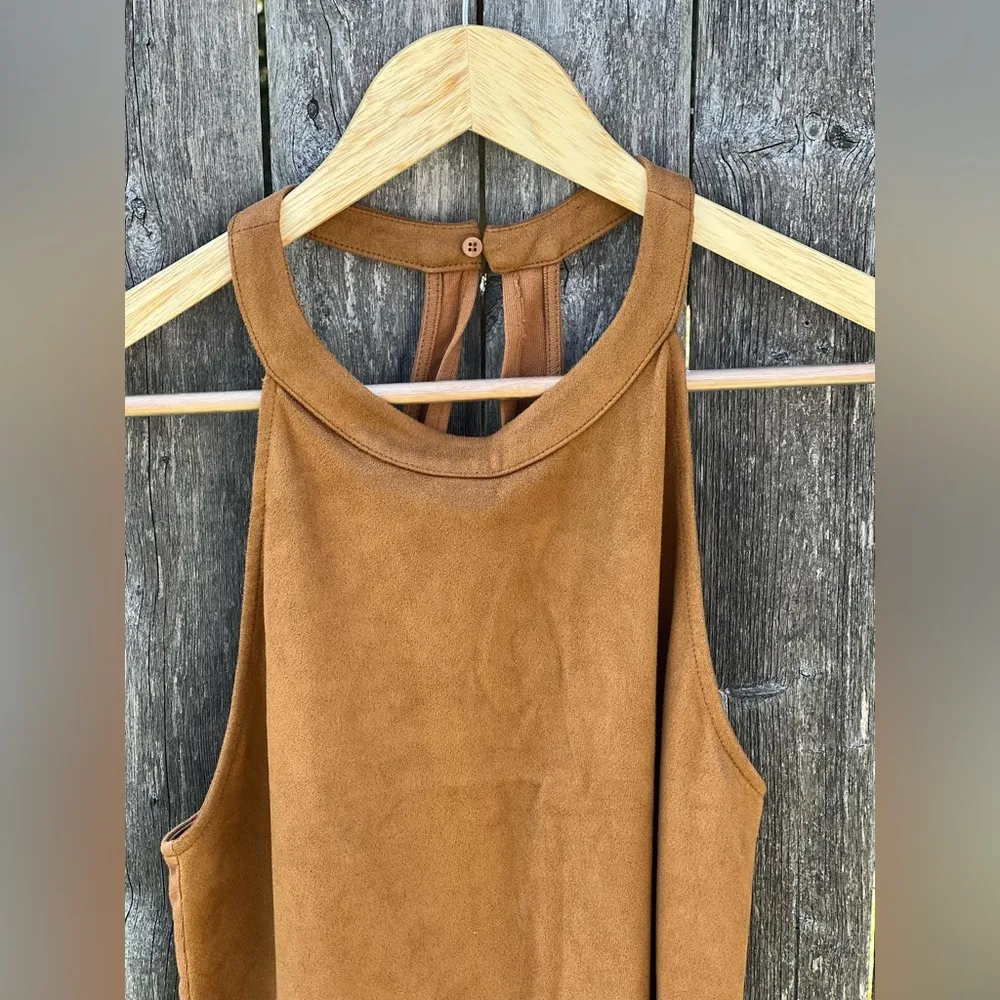 Zara Trafaluc Women’s Laser Cut Out Halter Neck Suede Top - Image 5