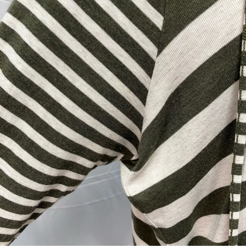 Cabi Playoff‎ Hoodie Womens Small Ivory Green Stripe Style #3995 Fall 2020 - Image 6