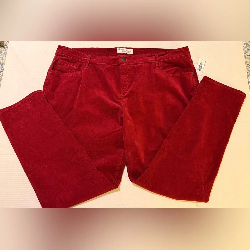 Old Navy Women Plus Rust/Dark Red NWT Corduroy Boyfriend Pants - Image 5