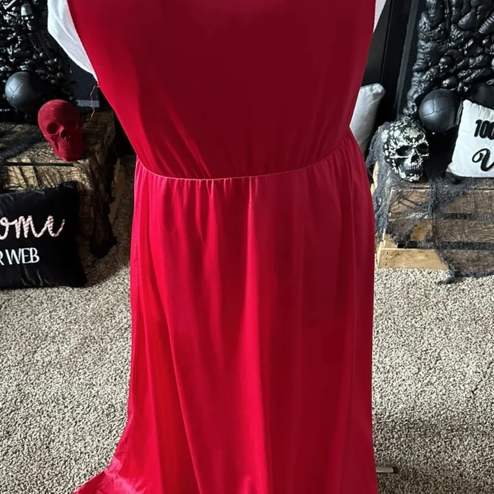 Van Raalte Vintage Full Length Swing Gown Red Lace Sz Medium Glamorous Sexy - Image 4