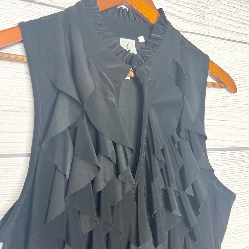 Heart Soul Black Sleeveless Keyhole Ruffle Mini Dress Size XL - Image 3