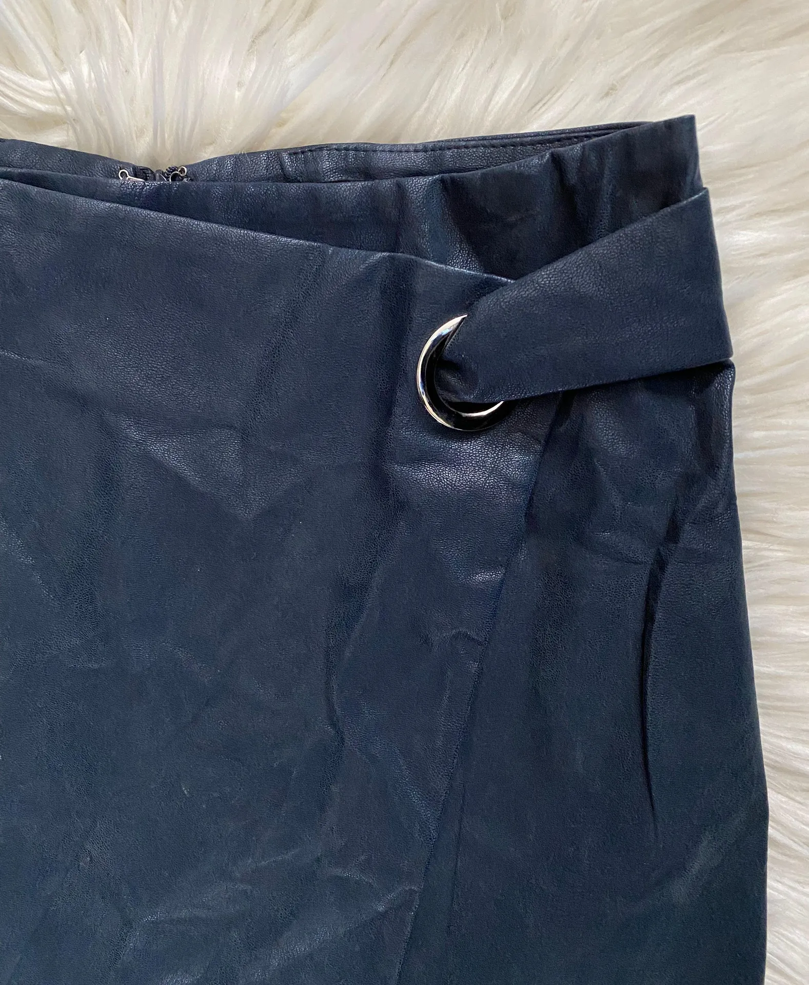 Faux Leather Foldover Skirt - Image 4