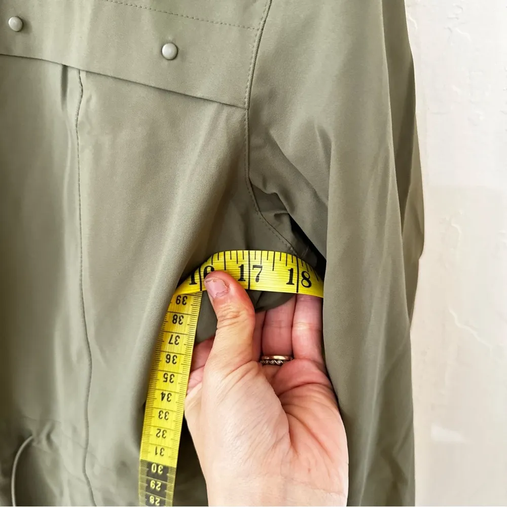 Bernardo Green XS Bernardo Full Zip Hooded Water Resistant Hooded Rain Coat - Image 8