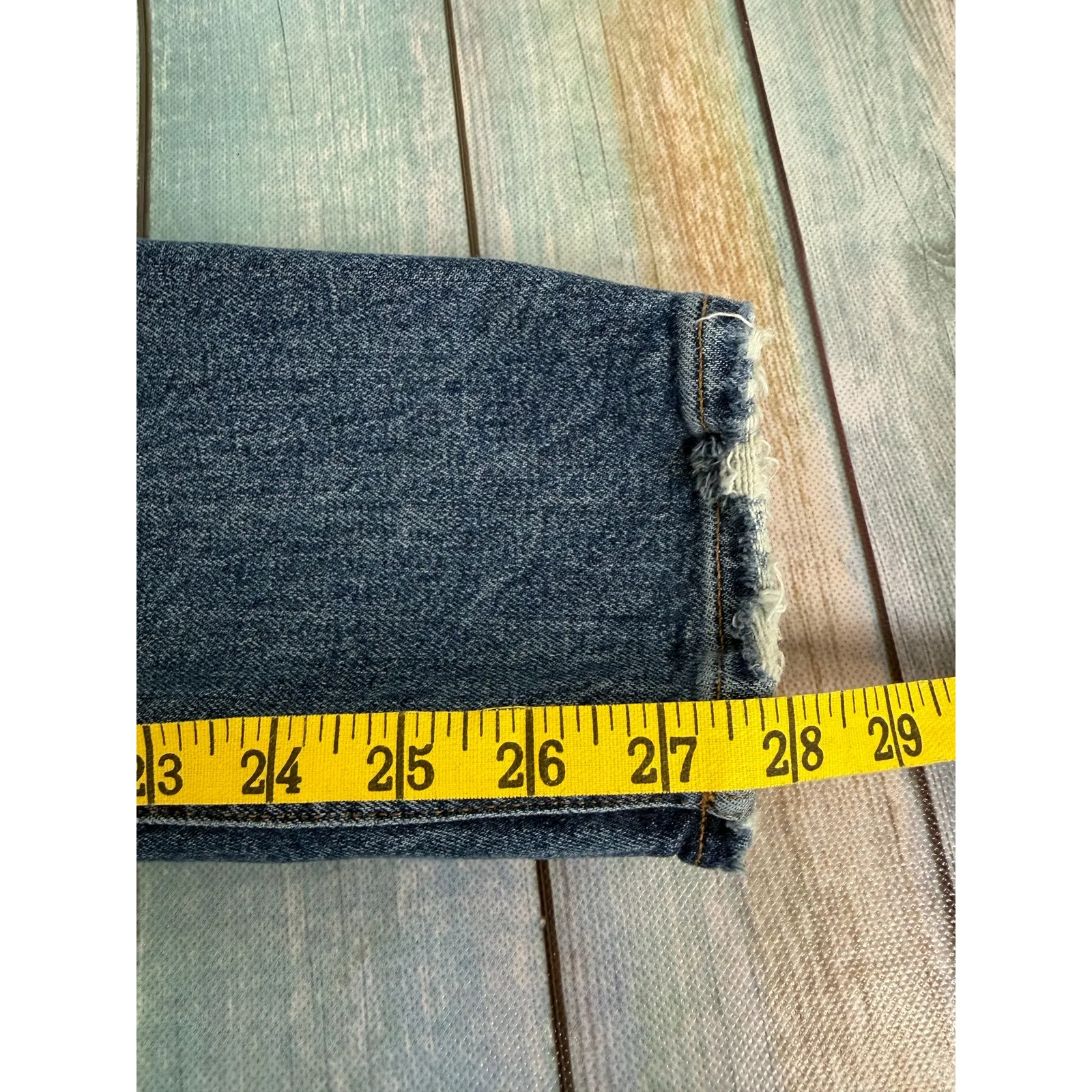 AGOLDE Willow Jeans Organic Cotton Size 26 Fray Hem Denim Mid Rise - Image 9