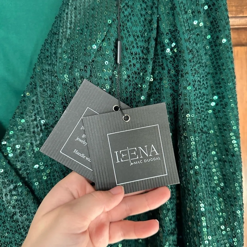 IEENA FOR MAC DUGGAL Sequin Wrap Evening Gown - Image 6