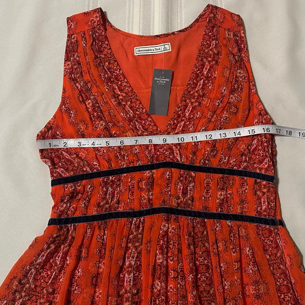 Abercrombie & Fitch Red and Black Floral Midi Dress - Image 9