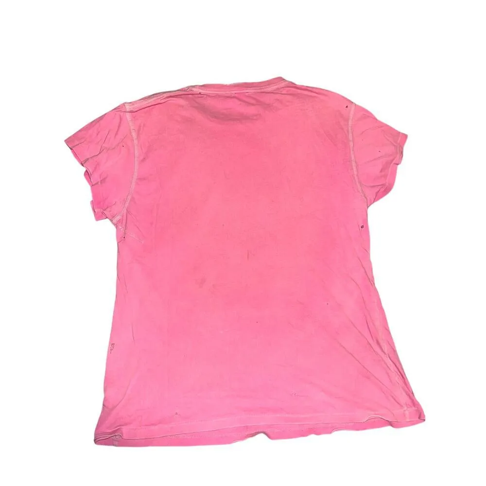 Madeworn Rolling Stones Band Tee Pink Distressed Medium Steel Wheels Tour ‘89 - Image 5