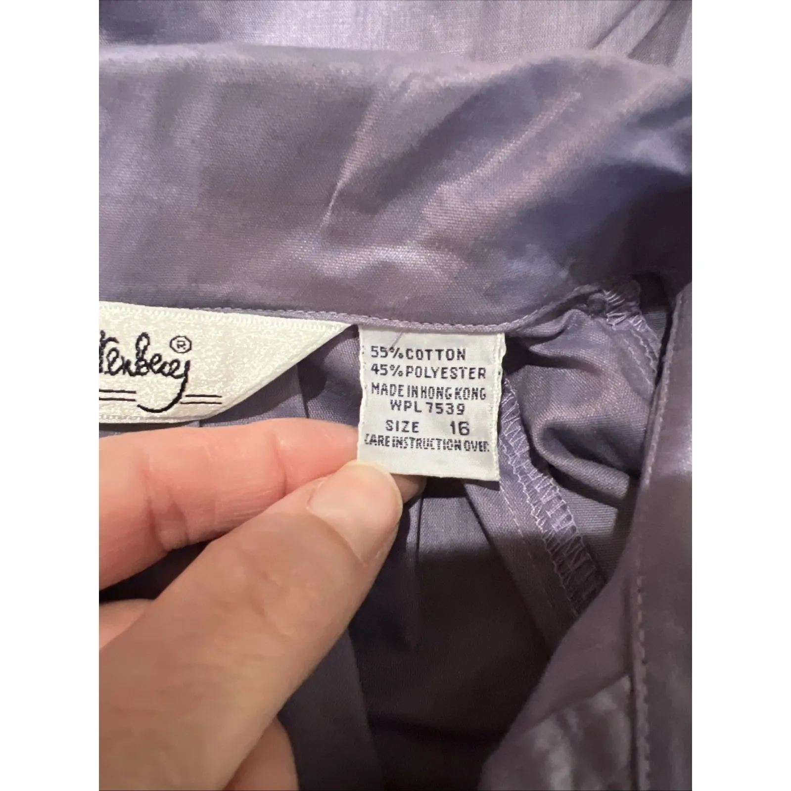 Vtg Diane Von Furstenberg Purple Iridescent Popover Blouse Size 16 Designer - Image 7