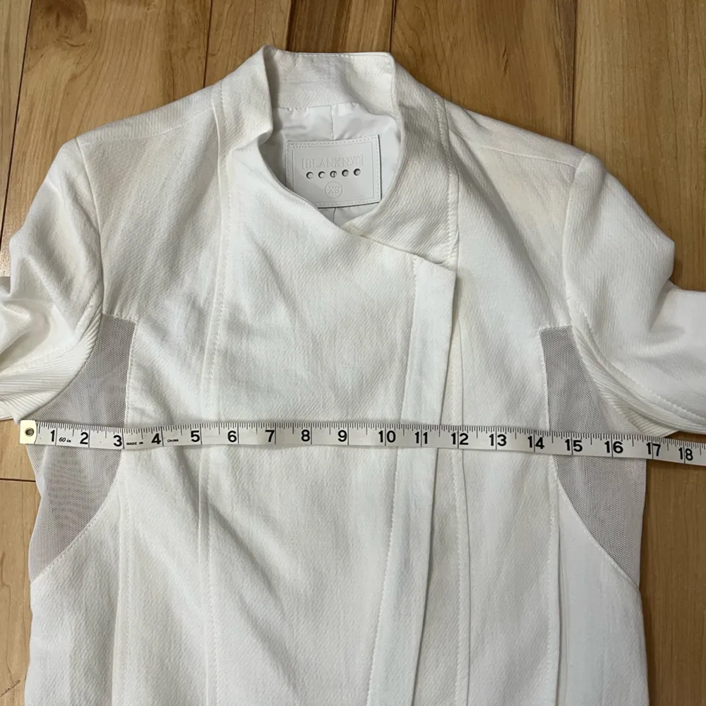 Blank NYC Anthropologie White Moto Jacket Asymmetrical Double Zipper XS Women’s - Image 5