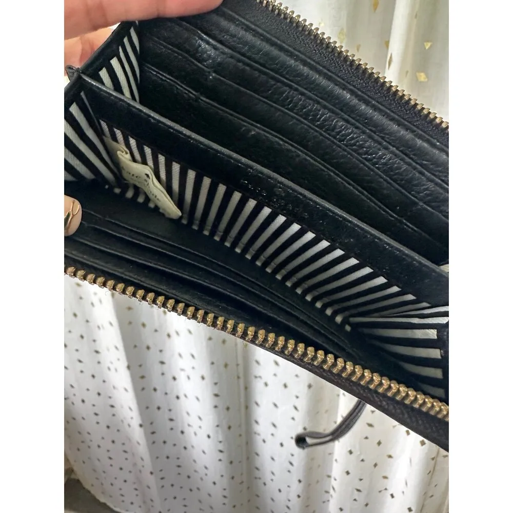 Kate Spade Women's Designer 100% Cow Leather Zipper Black Wallet Wristlet - Image 6