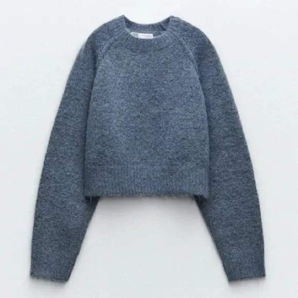 Zara Cropped Knit Sweater - Image 8