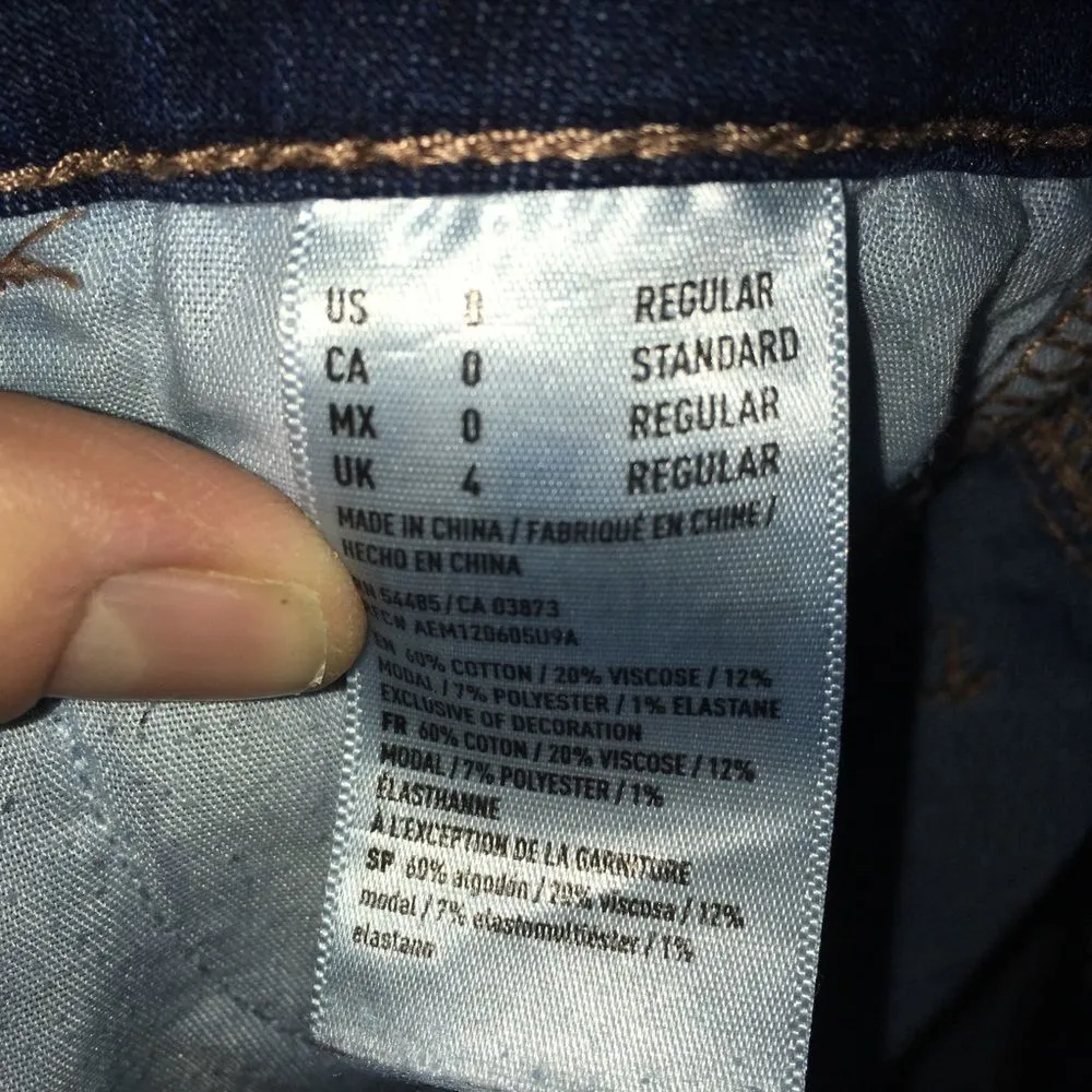 American Eagle super stretch X size 0 cropped jeggings - Image 2