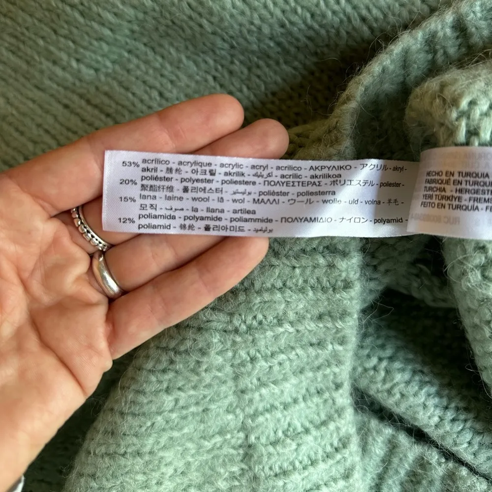 ZARA Sweater  wool blend, mint green / sage green color, size S - Image 6
