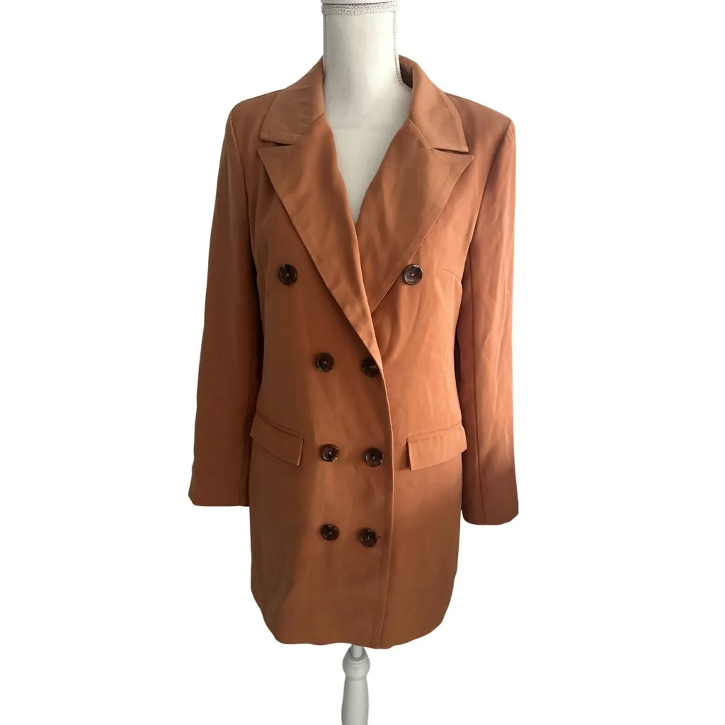 LOVERS AND FRIENDS Tan Long Sleeve Blazer Dress Size Small - Image 3