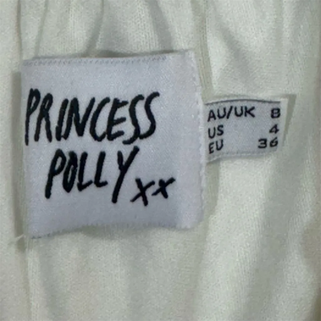 Princess Polly Mini Dress US 4 White Hook Eye Long Sleeve Milkmaid Coquette - Image 6