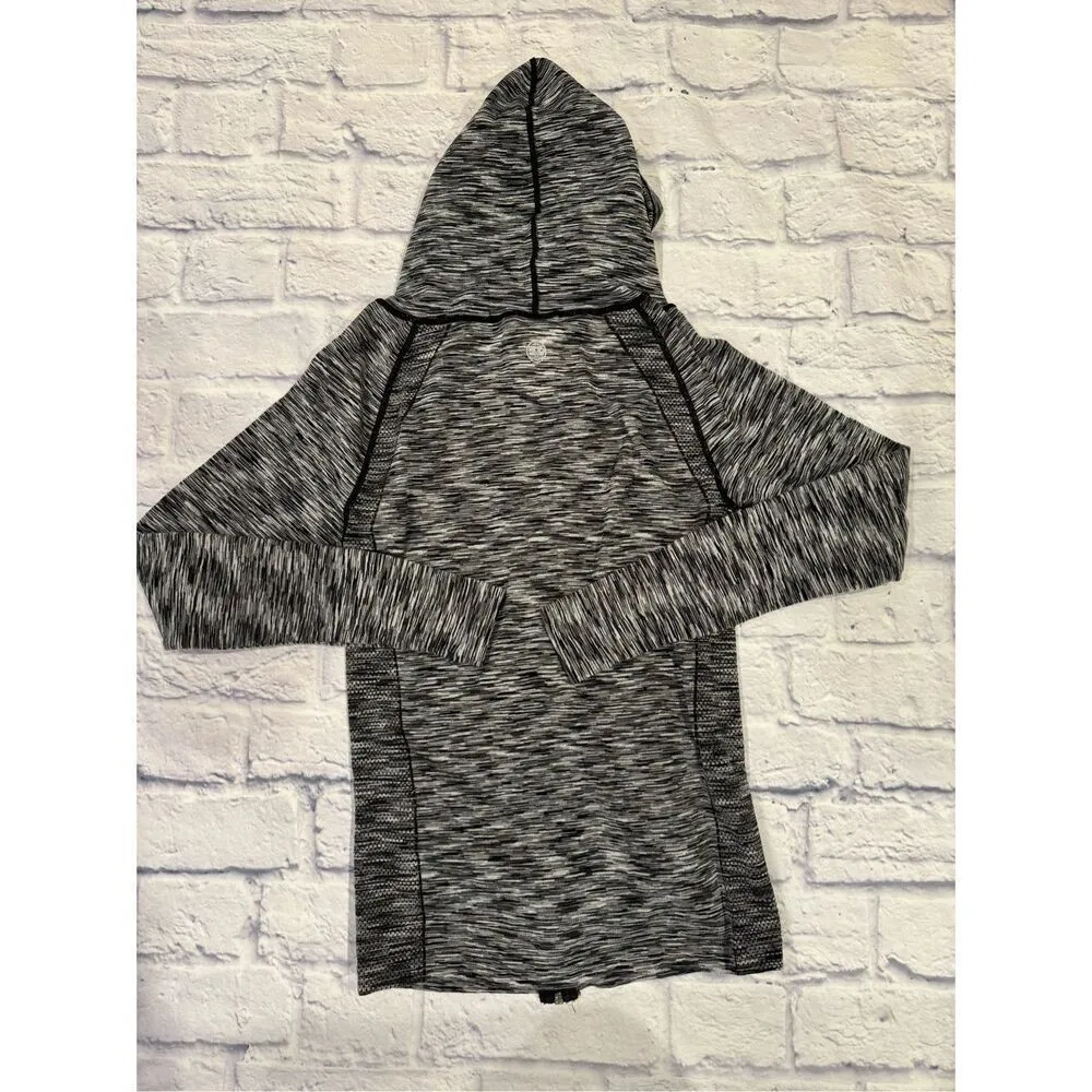 IAB MFG Hooded Contour Full Zip Jacket in Heather Black/White Size Medium Black - Image 6