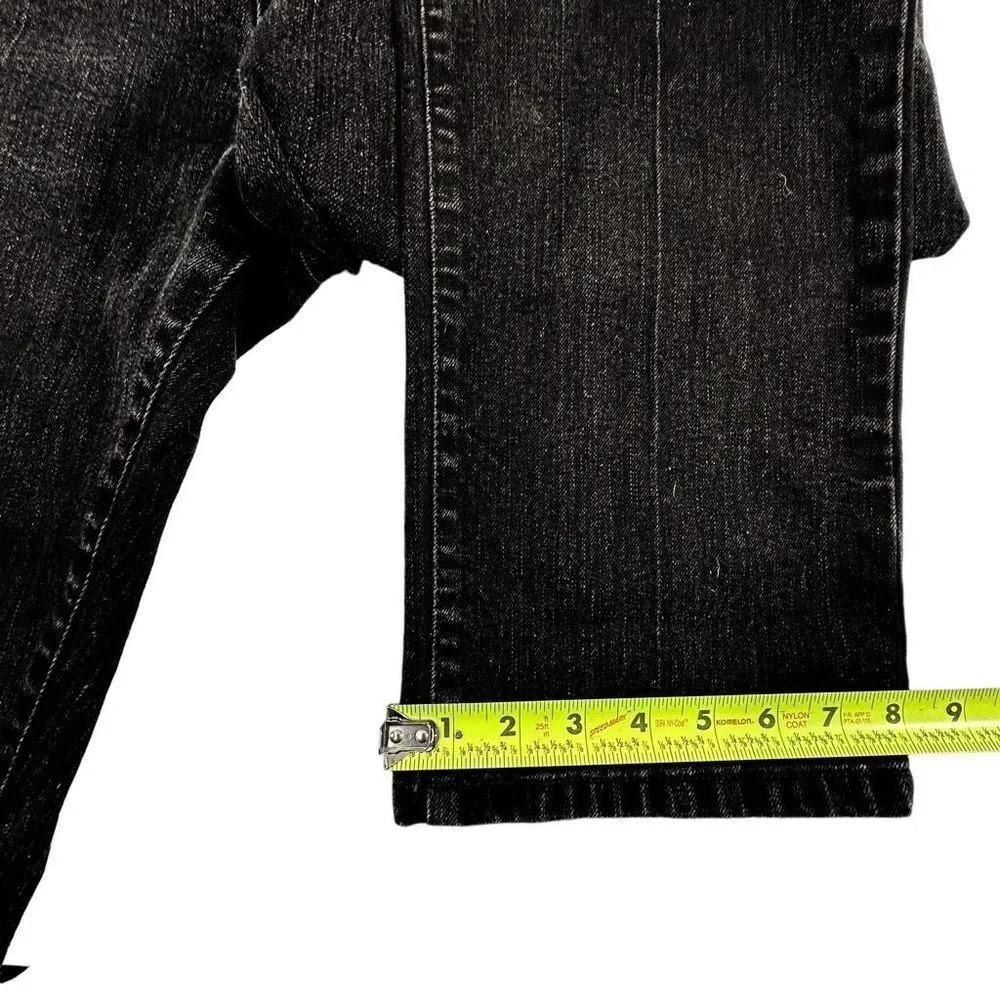 Levi’s 505 Straight Leg Contrast Stitched Black Denim Jeans Women’s Size 16M 33x - Image 6