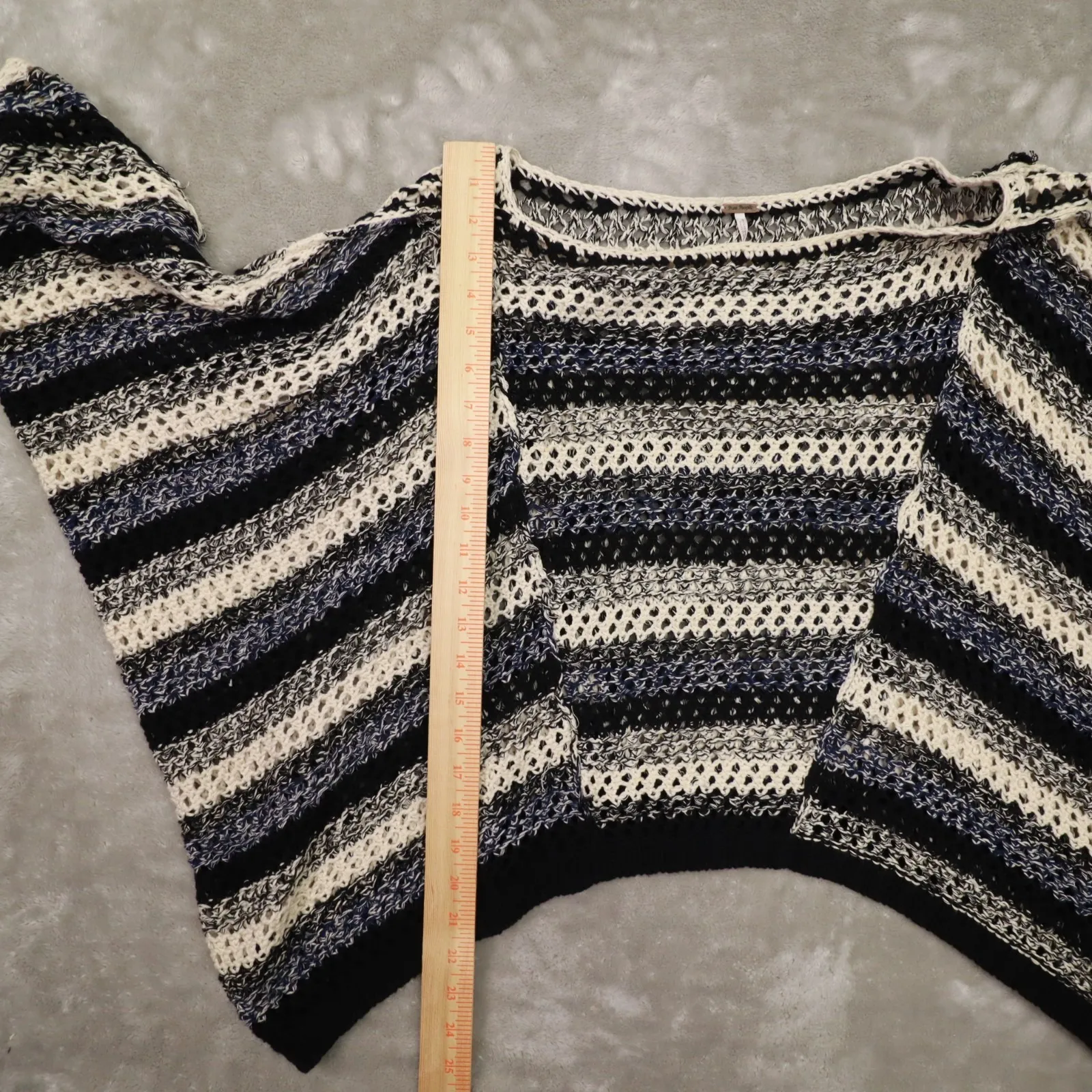 FREE PEOPLE Black Pearl Searching Linen Cotton Stripe Sweater Women's - Image 5