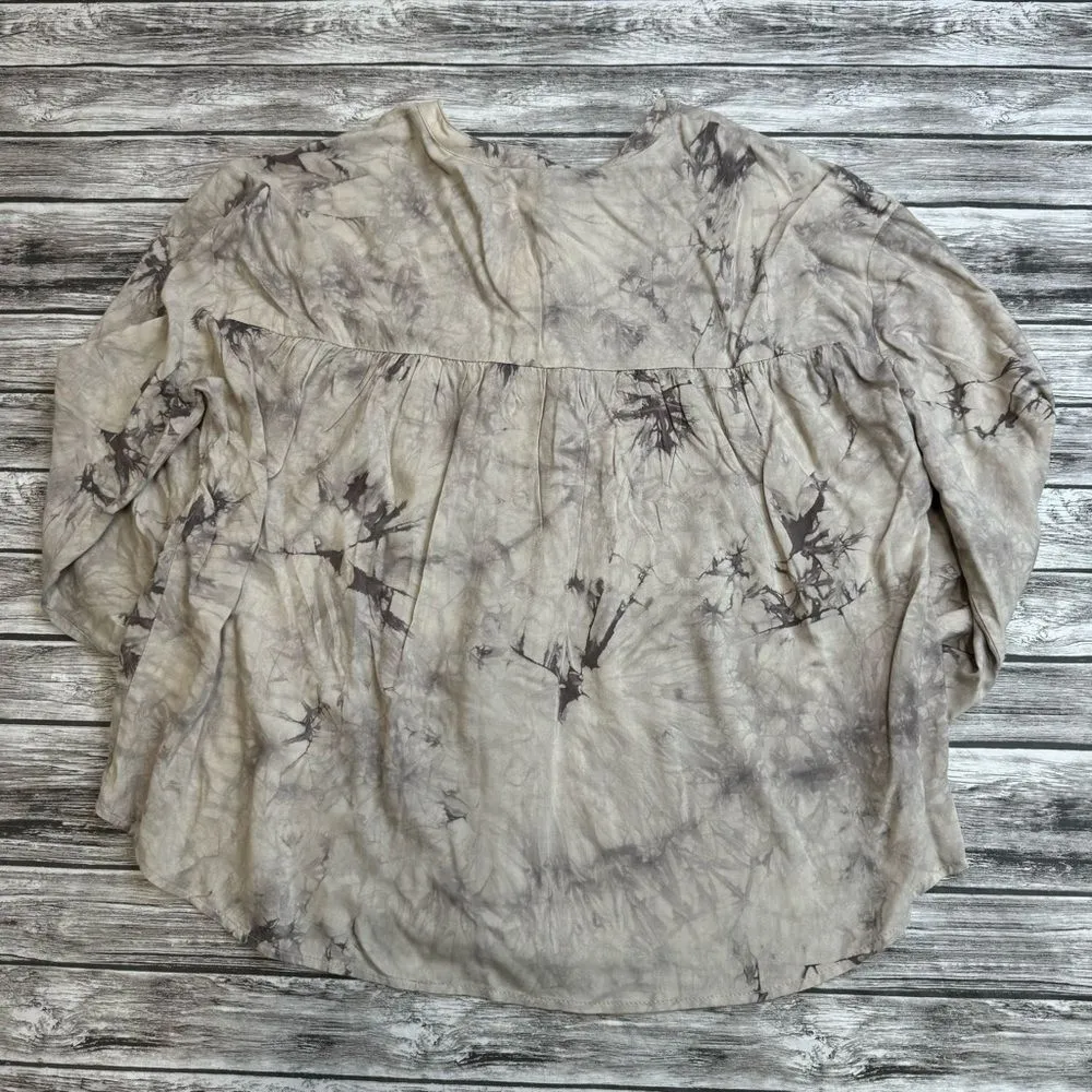 Versona Women's Tie Dye 3/4 Sleeve Blouse XL Extra Large Beige Tan Light Brown - Image 14