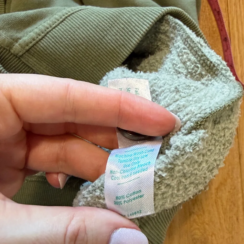 Marine Layer Annie Fleece Cardigan Dusty Olive Sz XL - Image 5