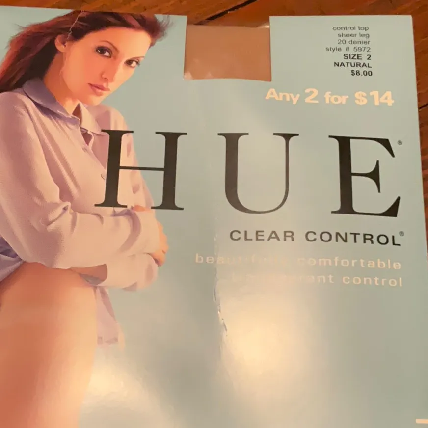 Hue Sheer Control-Top Hose Tights Sz. 2 (S/M) NWT - Image 2