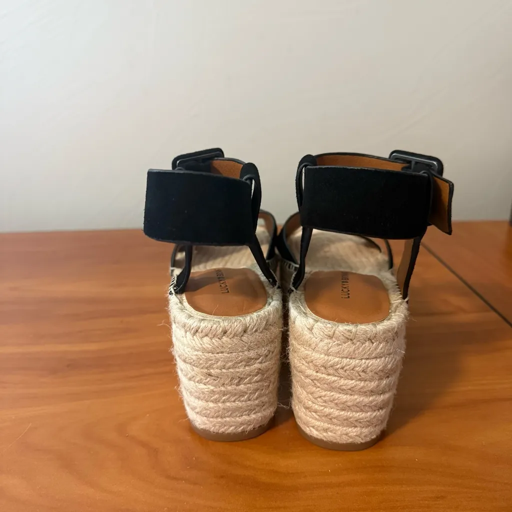 NWOT Lucky Brand‎ Audrinah Suede Espadrille Wedge Platform Sandal Strappy Ankle - Image 5