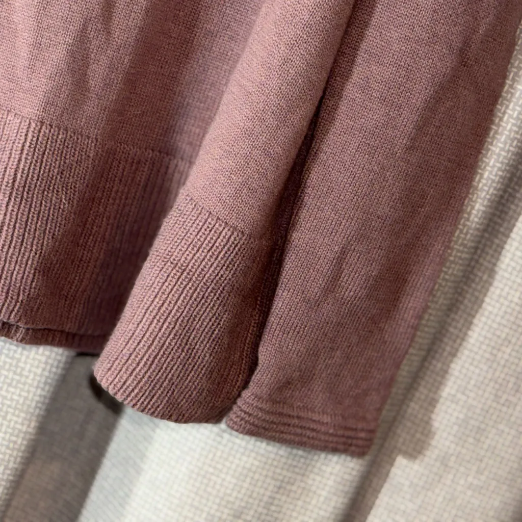 Market & Spruce  Double V-Neck Sweater in Plum Size M New Slightly Off Shoulder - Image 6