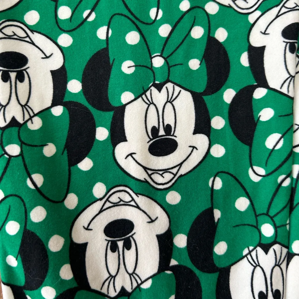 LuLaRoe Disney Leggings One Size Green Minnie Mouse Walt Disney World NEW - Image 2