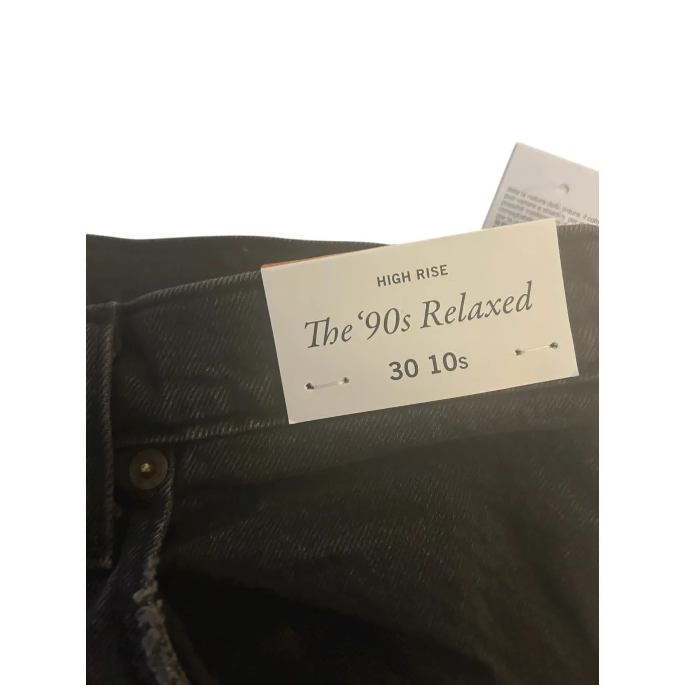 NWT Abercrombie & Fitch The 90’s Relaxed Jeans High Rise Black Size 10s / 30 - Image 5