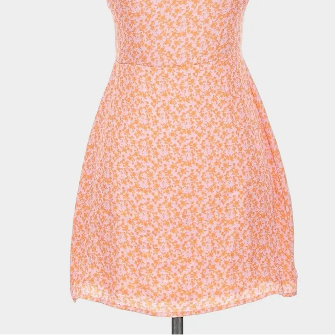 RESA Max Mini Dress Summerland XS Floral Print Pink Orange Smocked Back - Image 5