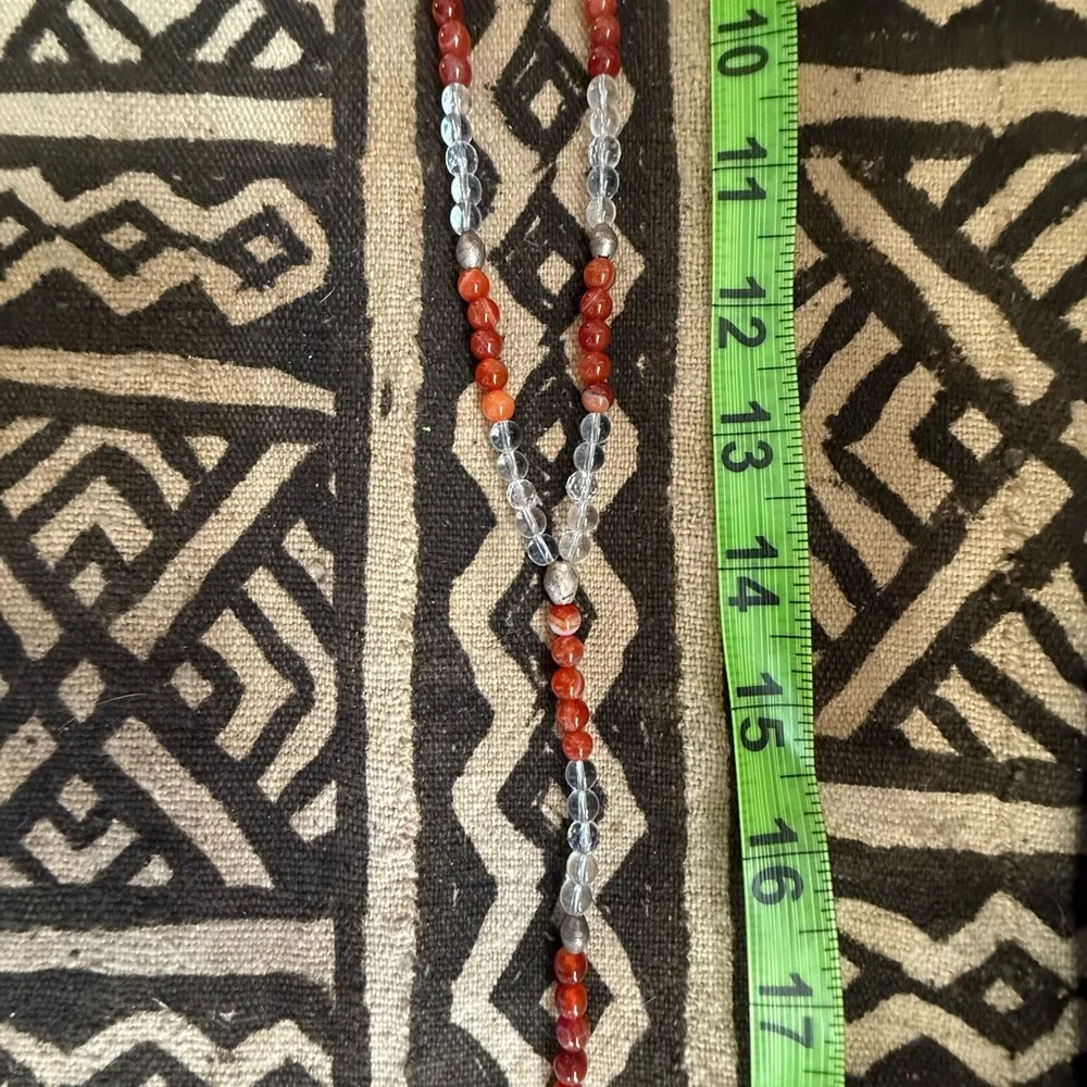 One of a kind lariat carnelian quartz tribal pendant Tuareg long Y necklace Silver - Image 11