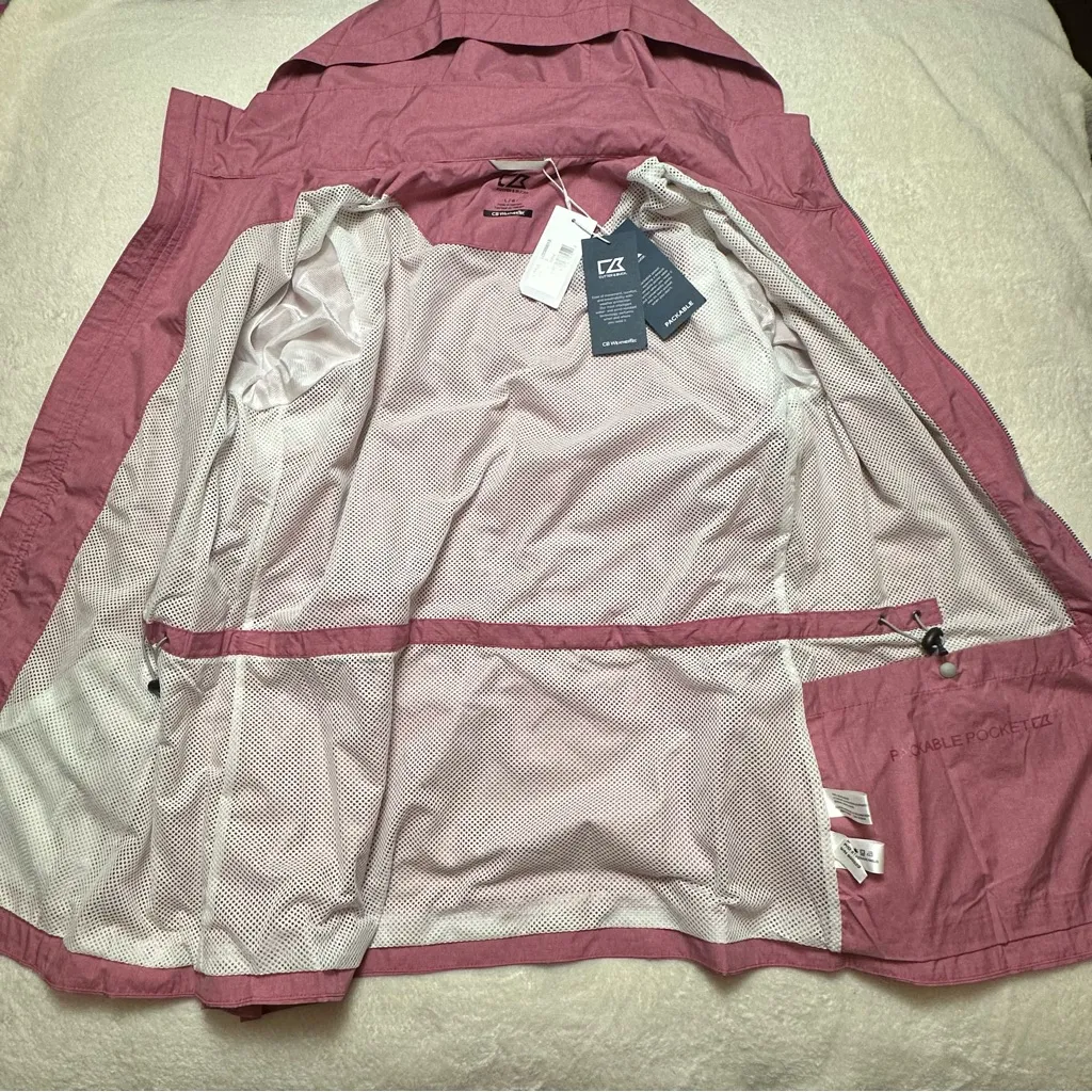 Cutter & Buck Womens Panoramic Packable Pink Jacket CB WeatherTec Large NWT - Image 9