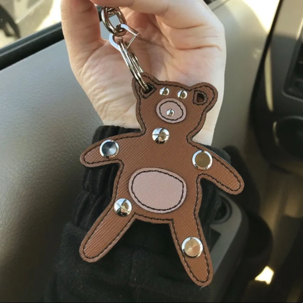 Authentic Prada Brown Bear Saffiano Trick Bag Charm - Image 5