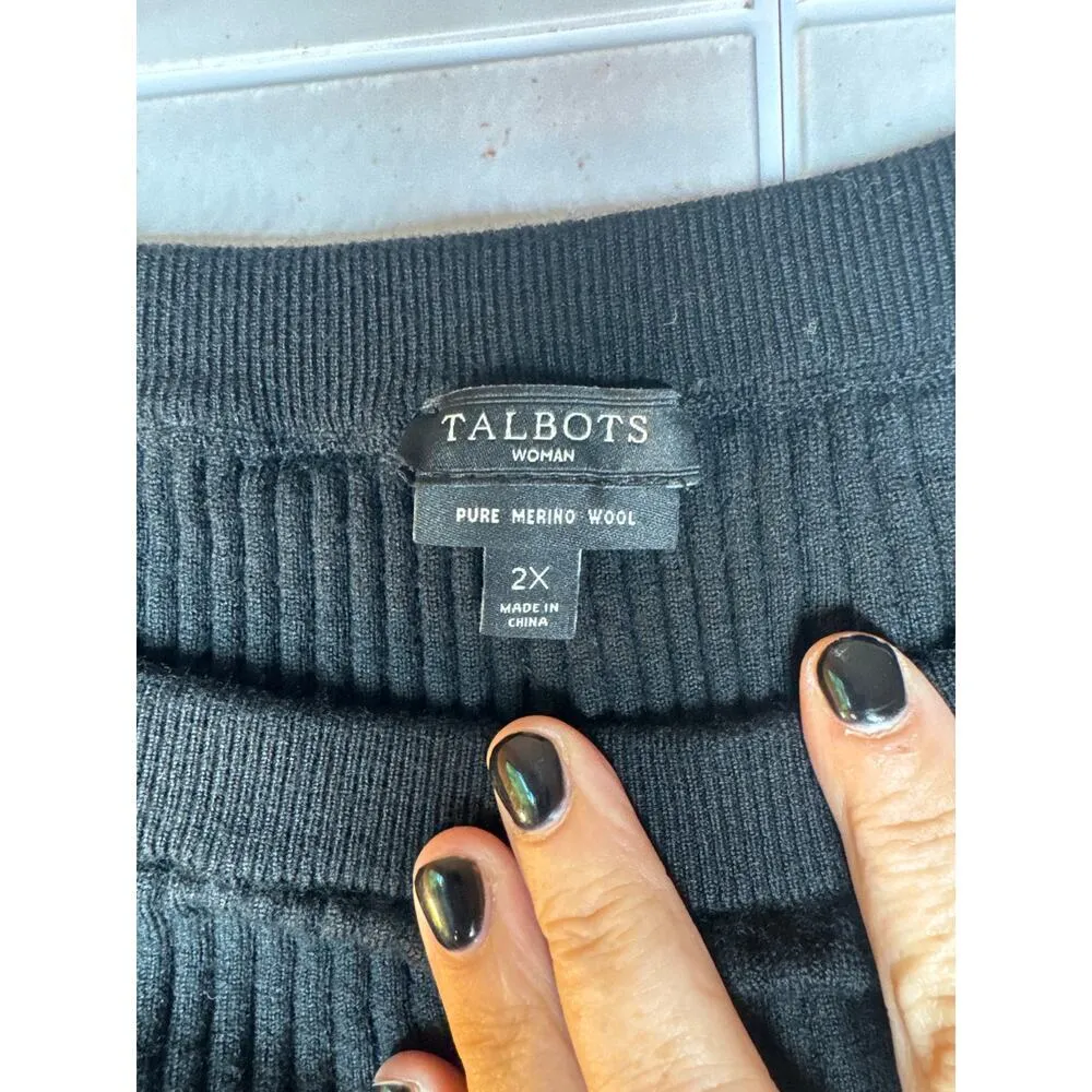 2x Vintage Talbots Pleated Skirts Black Pure Merino Wool 23” Length Size XXL - Image 4