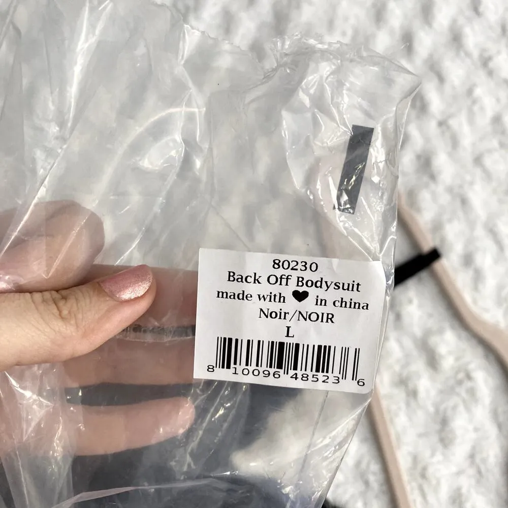 NEW Free People HAH Noir Black Back Off Floral Lace Lingerie Cheeky Bodysuit L - Image 6