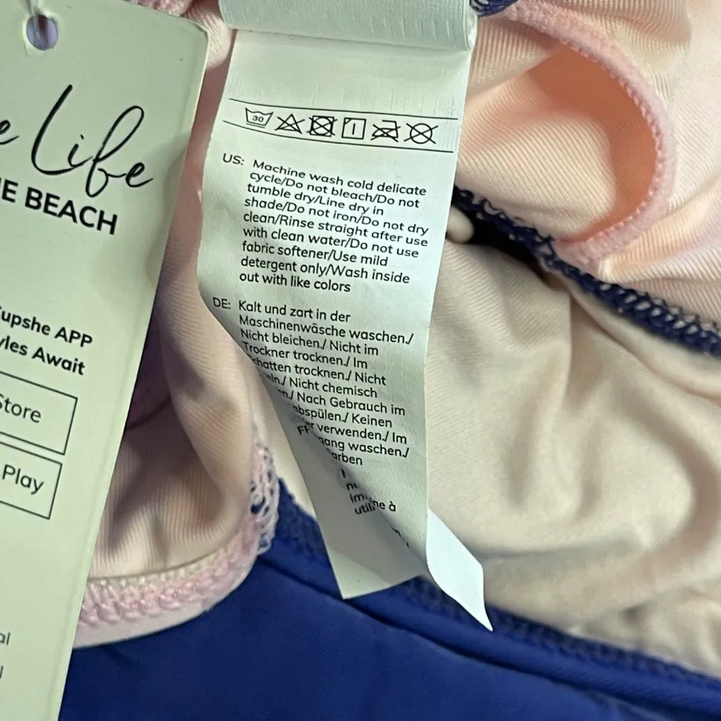 Cupshe Two Tone Cutout‎ One Piece Swimsuit Women's  XL Tummy Control Twisted NEW - Image 9