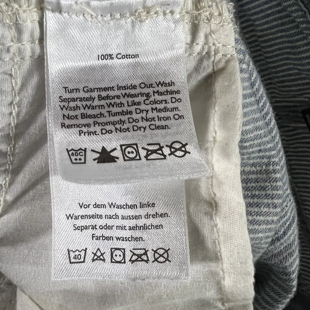 Eddie Bauer Shorts Womens 4 Striped Denim Cuffed‎ Hem Nautical Preppy Classic - Image 5