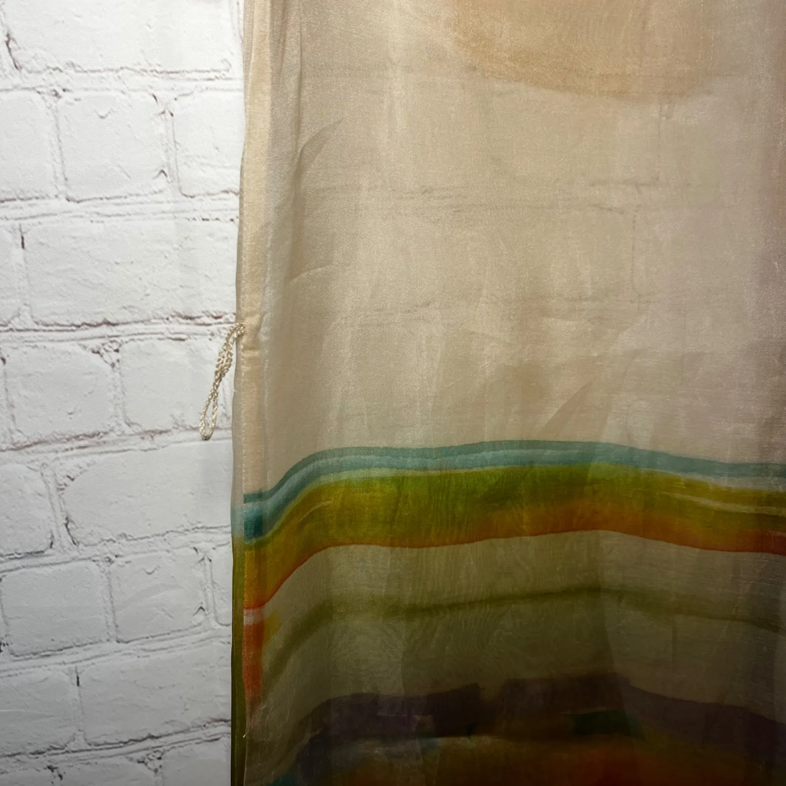 Anthropologie Aimee Clarke Silk Watercolor Sheer Button Up Shirtdress Midi Sz S - Image 5