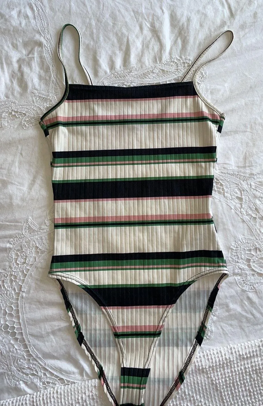 Square Neck Top / Ribbed Bodysuit - Image 5