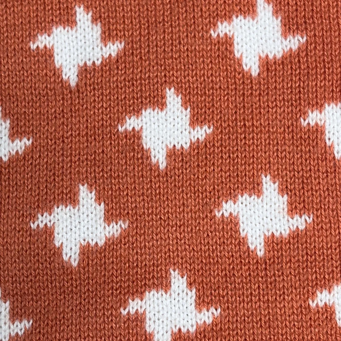 Orvis Star Knit Burnt Orange Zip Front Cardigan size Medium - Image 5