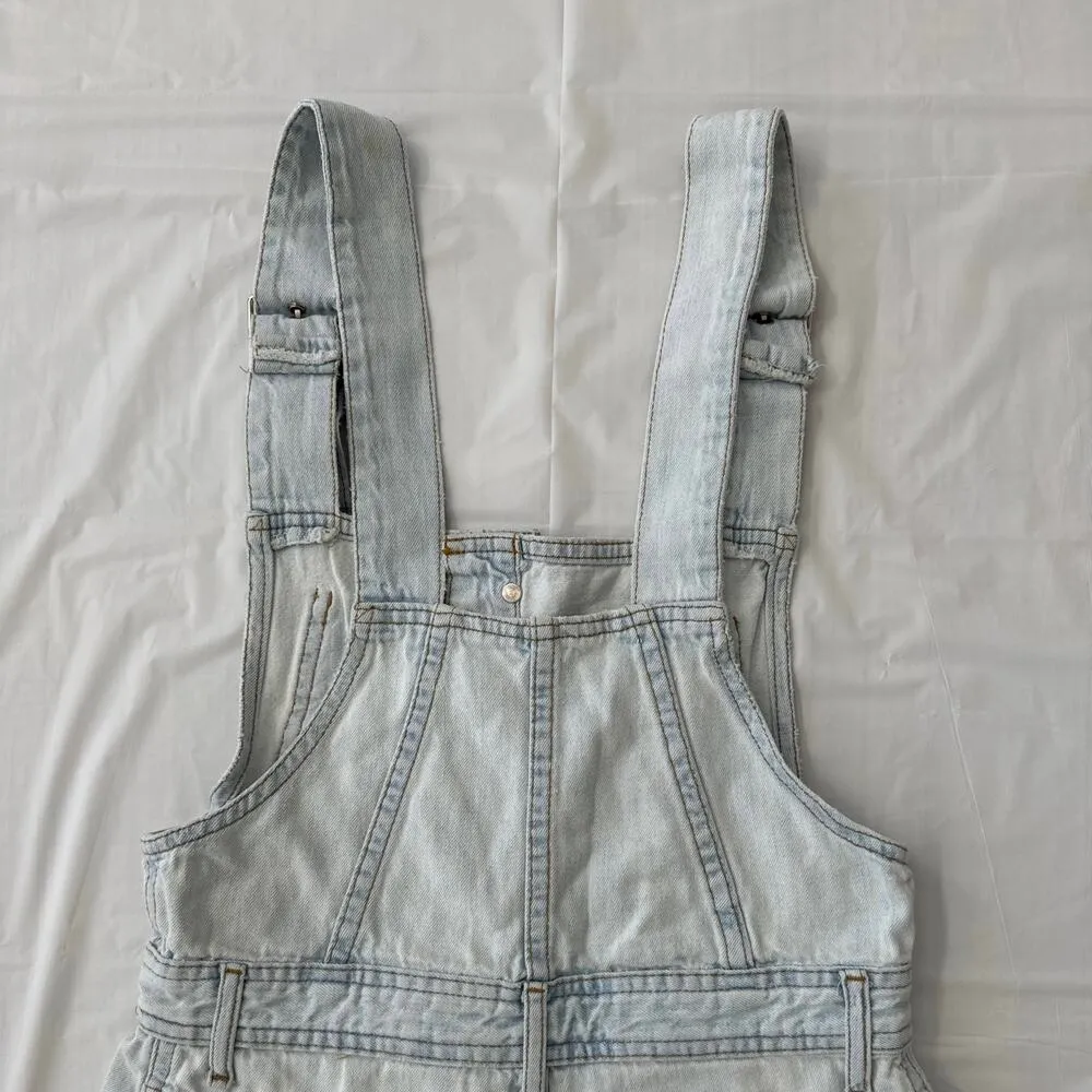 vintage 80s Gitano Pleated Front, scoop pockets Overalls Shorts Jean size small Blue - Image 9