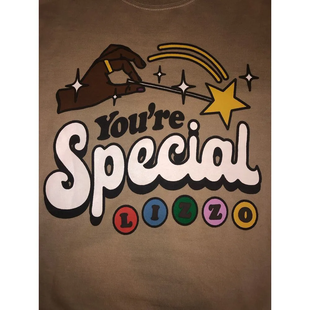 Lizzo Sasha Be Fluting Homecoming Crewneck Size S You're Special Khaki Tan - Image 7