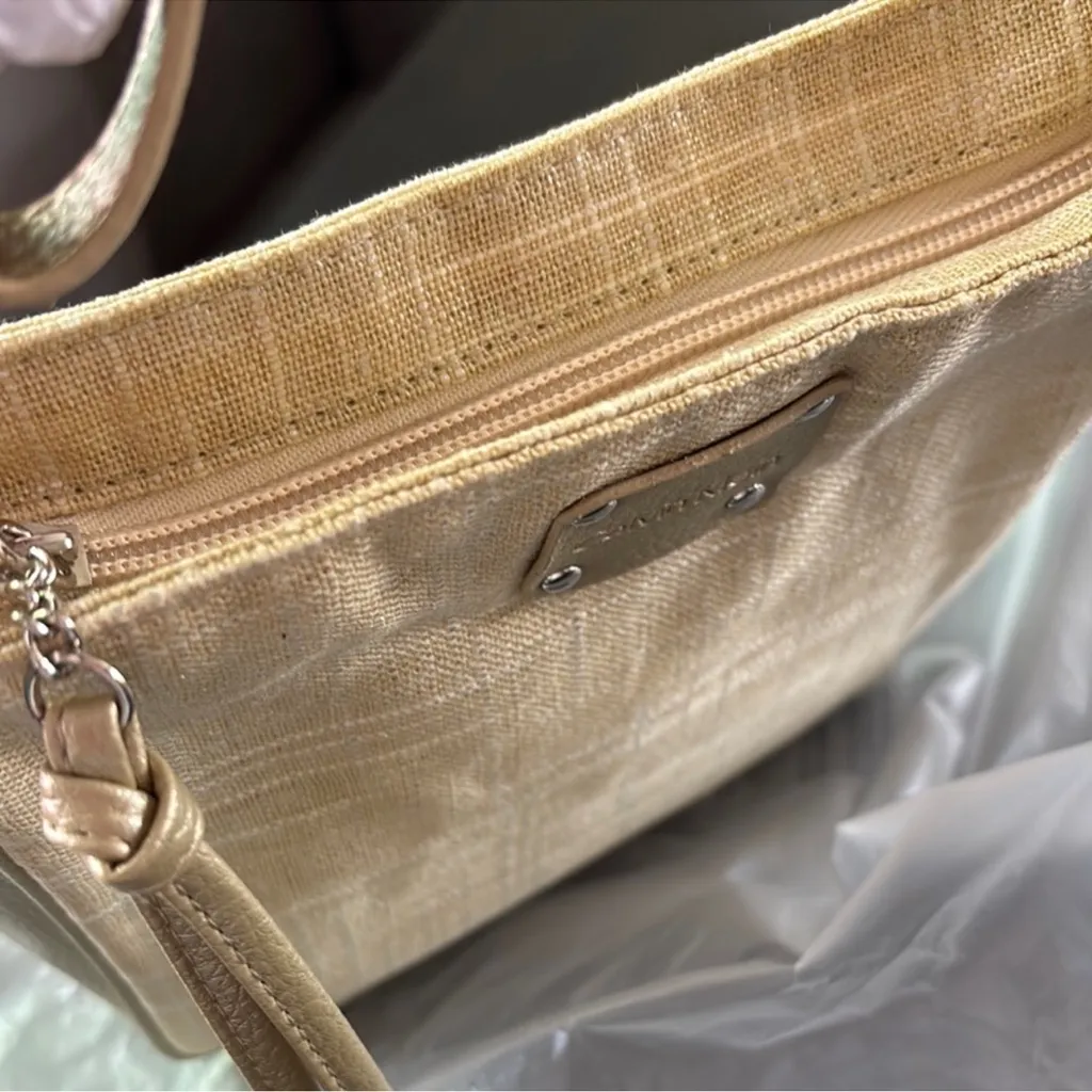 Calvin Klein Tan Shoulder Bag with Textured Fabric - Image 3