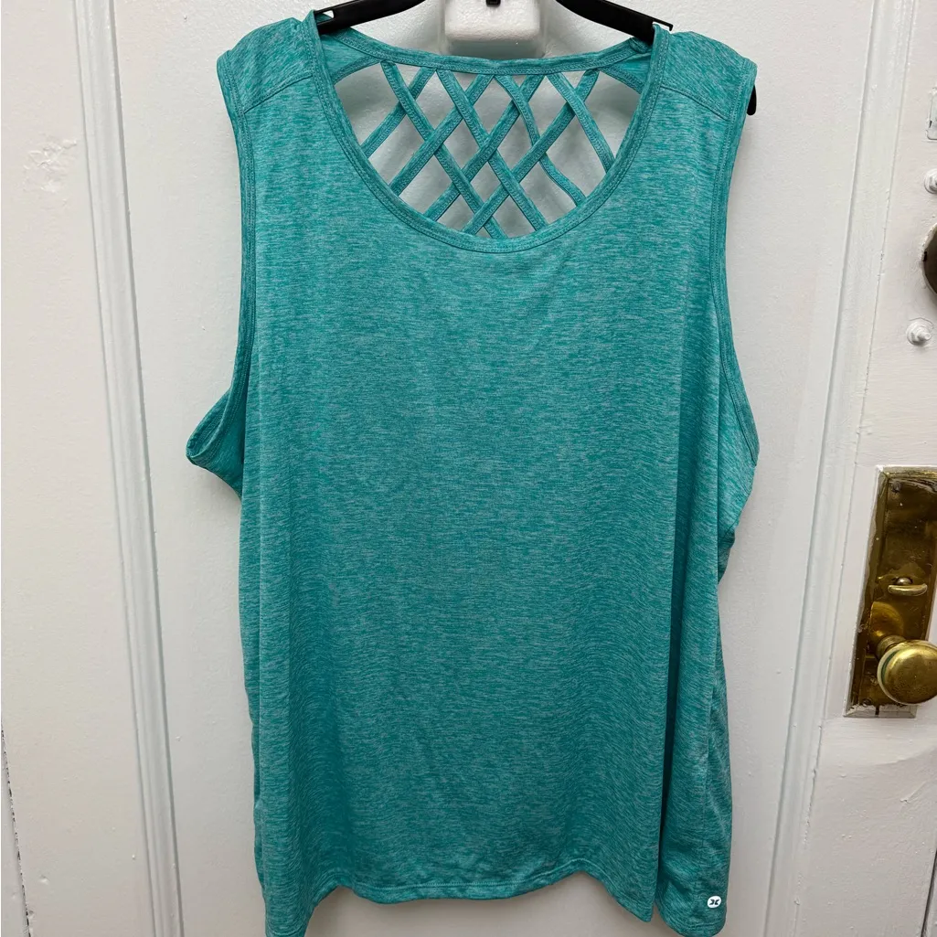 RBX Teal Turquoise Sleeveless Workout Top Plus Size 2X Blue - Image 10